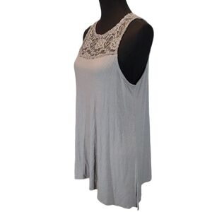 ULTIM8 Lace & Ribbed Tunic Tank Top